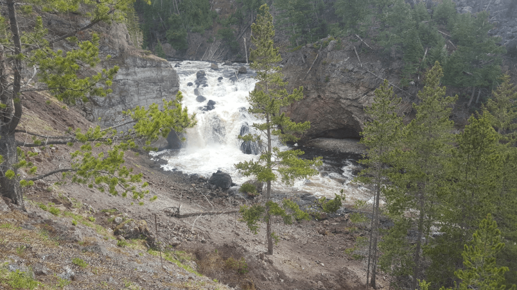 Firehole falls in yellowstone