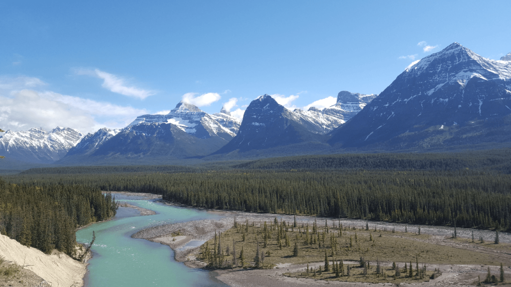 mountains in jasper national park from goats and glacier lookout