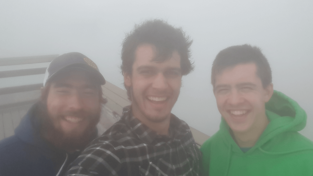 fog at grand prismatic pool
