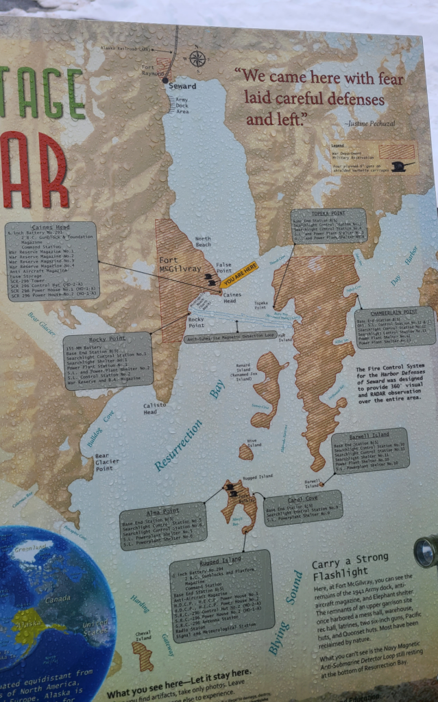 Map of fortifications in Resurrection Bay