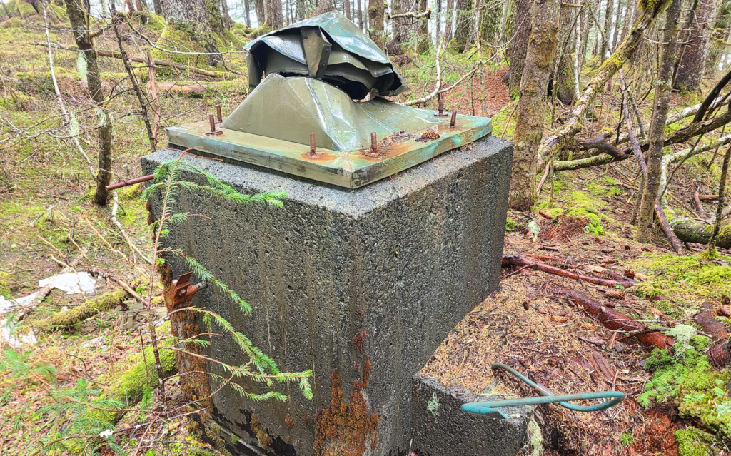 air vent out the top of a concrete bunker