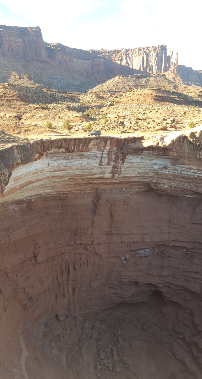 jeep at the top of cliff