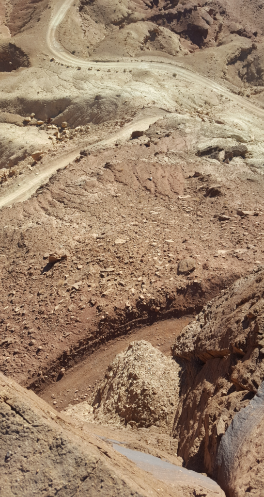 switchbacks up desert hill