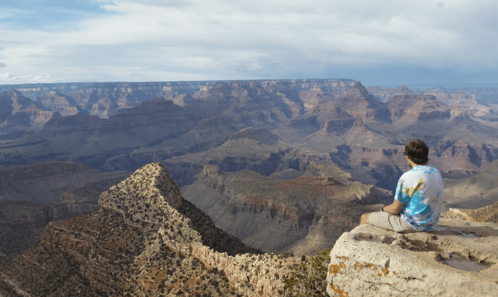 mike looking out at the grand canyon