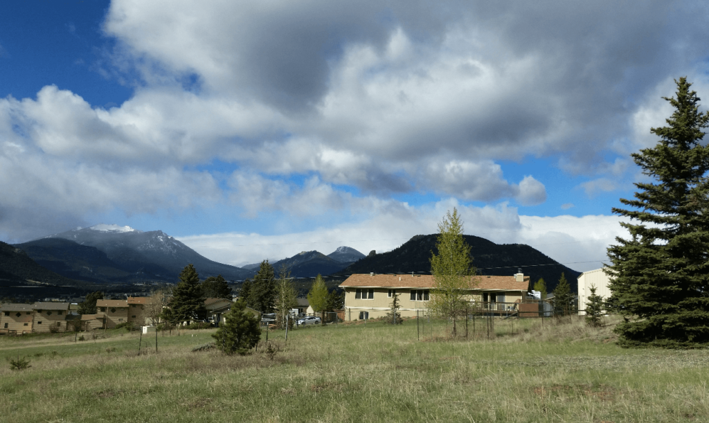 view of rocky mountain national park from northeastern estes park