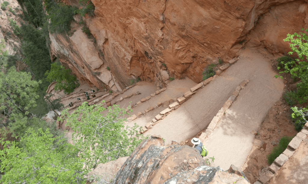 27 short switchbacks up a sandstone cliff