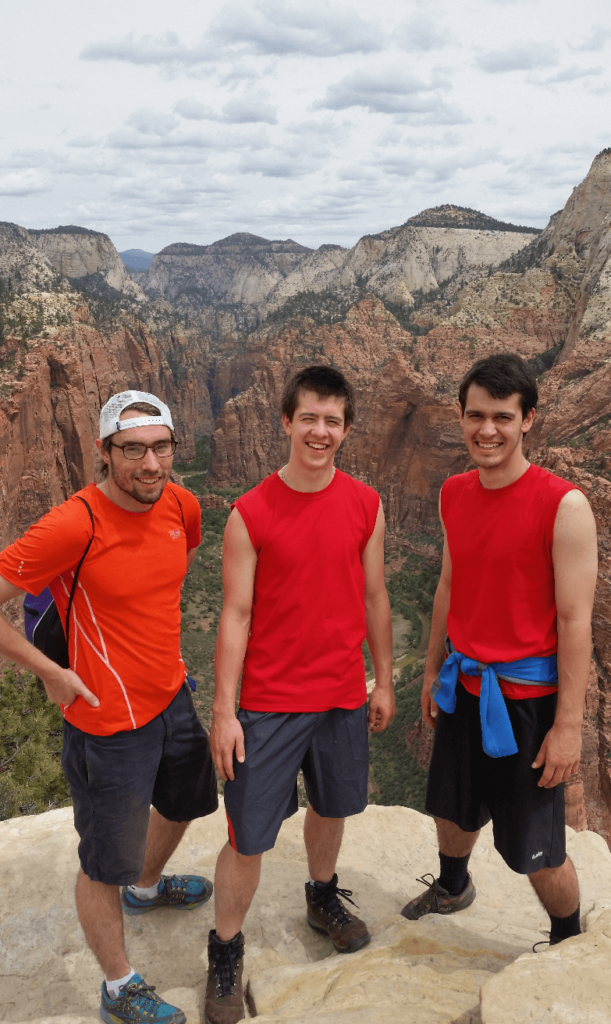 mike joseph and robert at the top of angel's landing