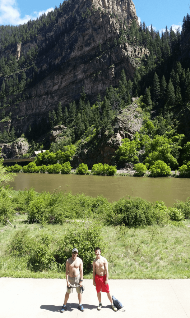 shirtless in Glenwood Canyon